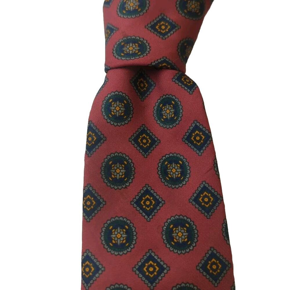 Kenneth Gordon New Orleans Mens Necktie Hand Printed 100% Silk Tie USA 56"X 3.5"